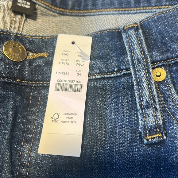 J crew 9" vintage slim-straight jean in color Wakeman wash brand new size 34 - Picture 9 of 14